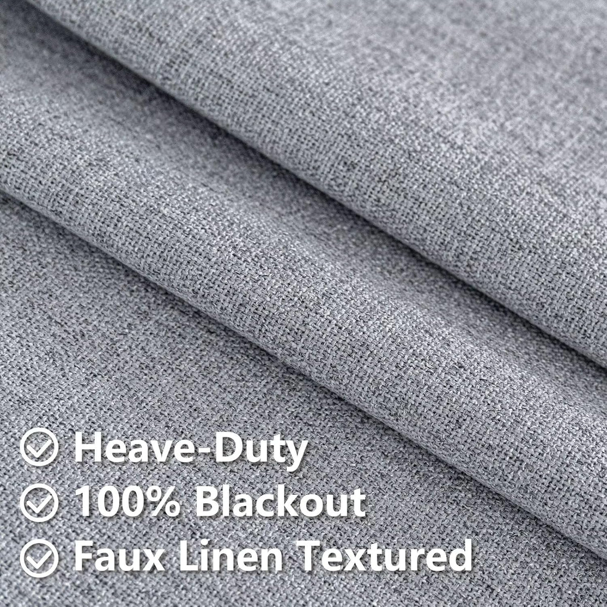 polyester curtains in Total Blackout | Grey, alternate view 3