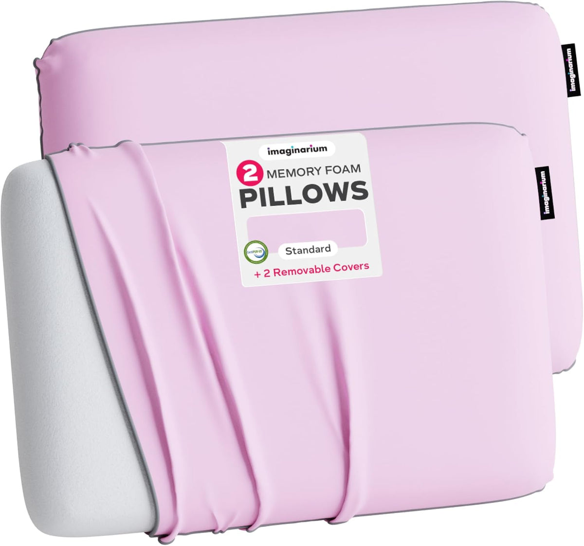 Standard memory foam pillows in Pale Pink