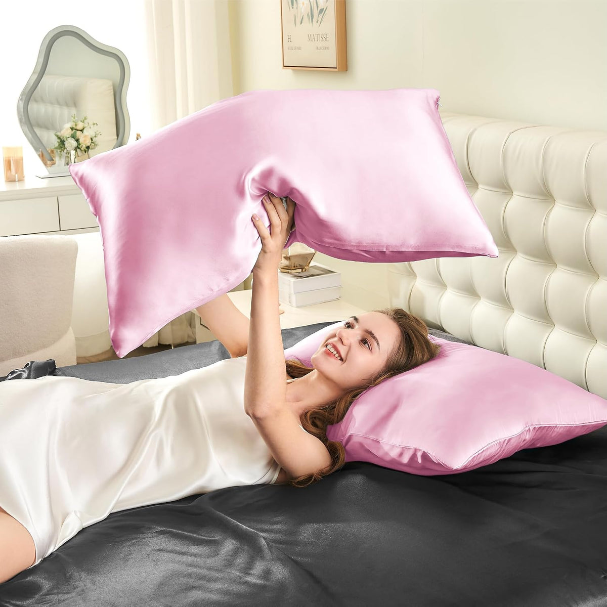 2 Pack Standard(20"X 26") silk pillowcases, alternate view 7