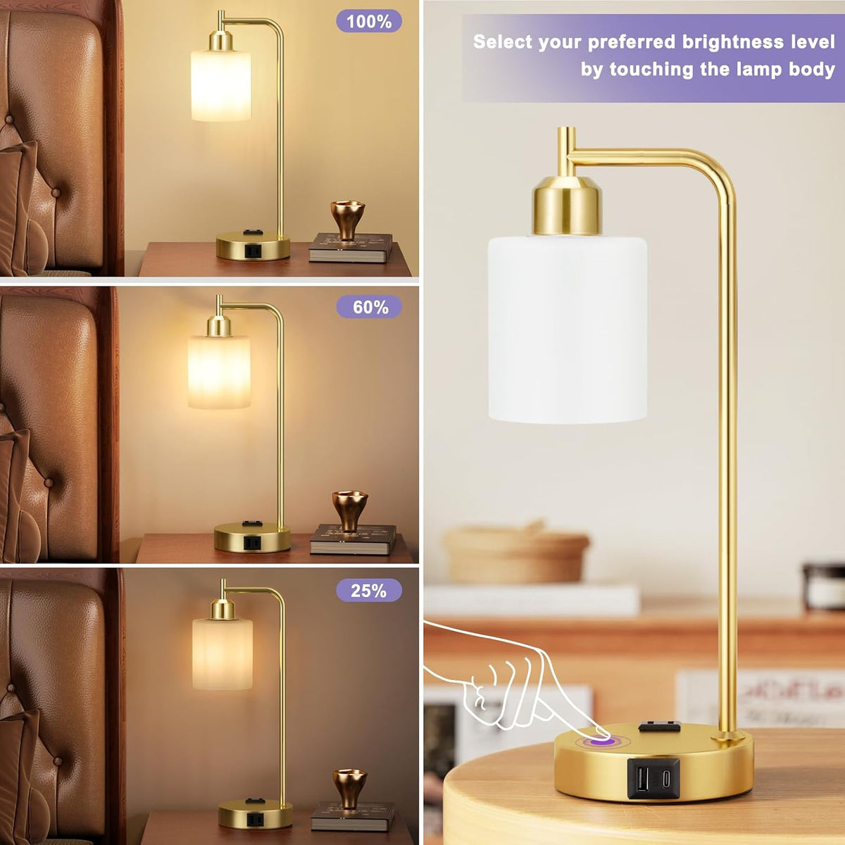 4.9"D x 6.7"W x 6.1"H metal table lamps, alternate view 5