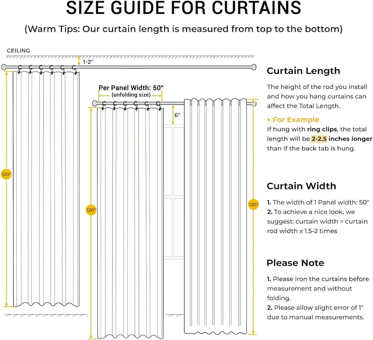 120"L x 50"W polyester curtains in Oatmeal, alternate view 8