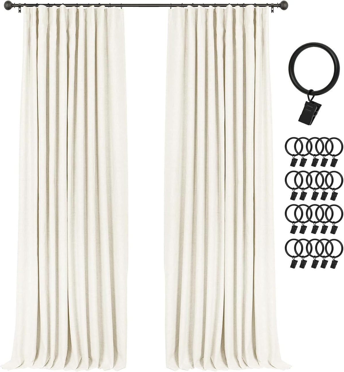63"L x 50"W polyester curtains