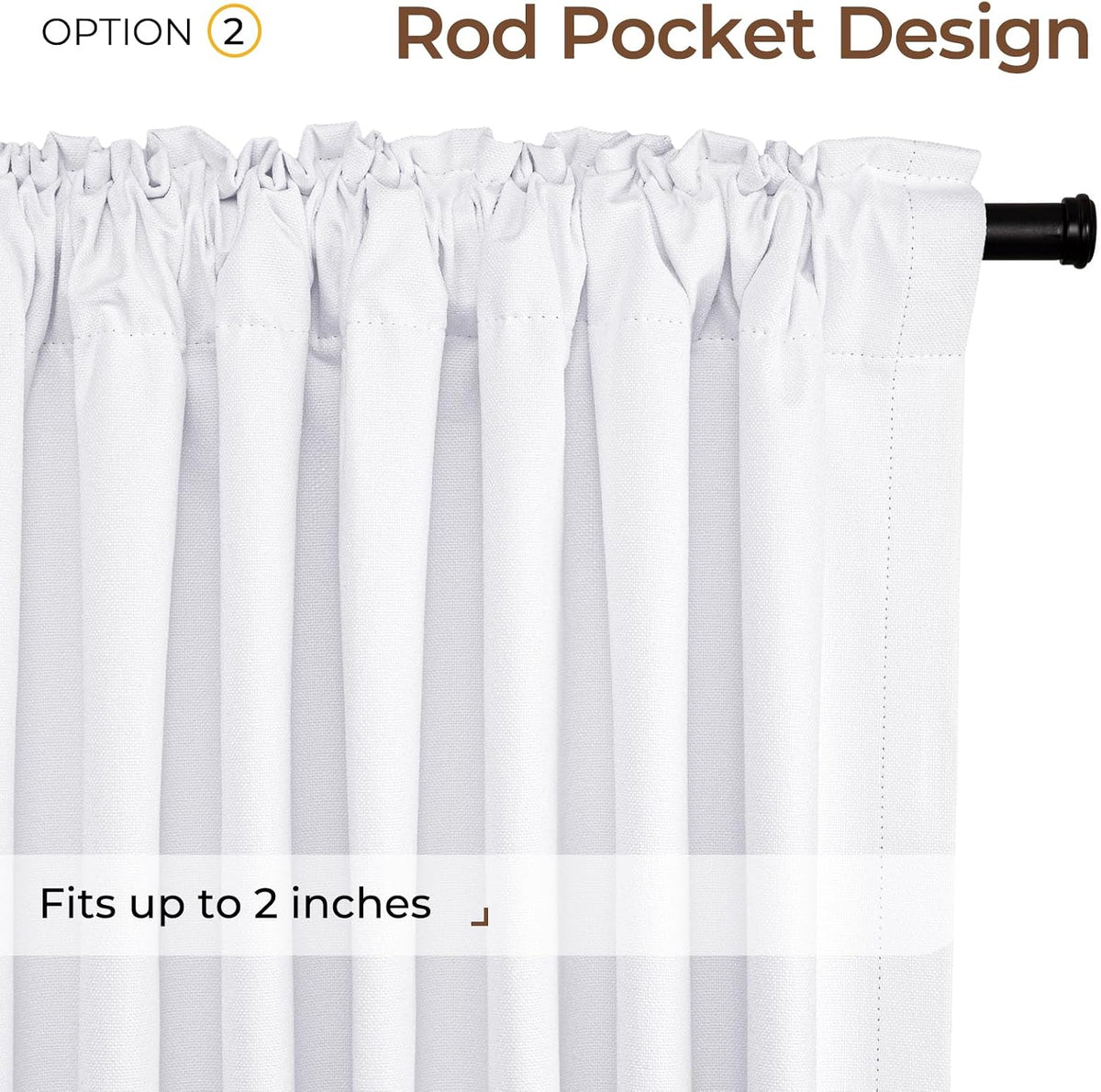 72"L x 50"W linen curtains in White, alternate view 4