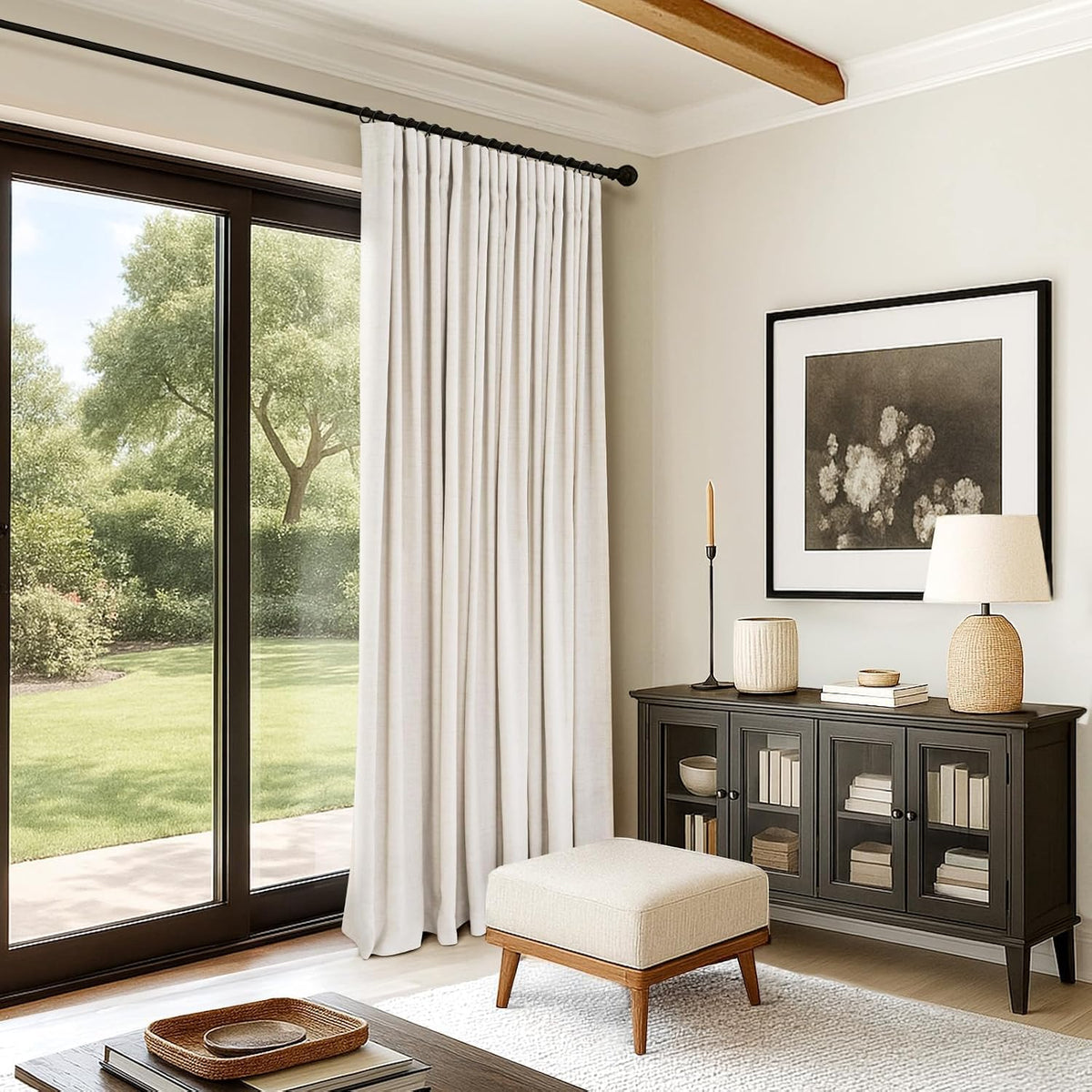 90"L x 102"W polyester curtains in Beige, alternate view 7
