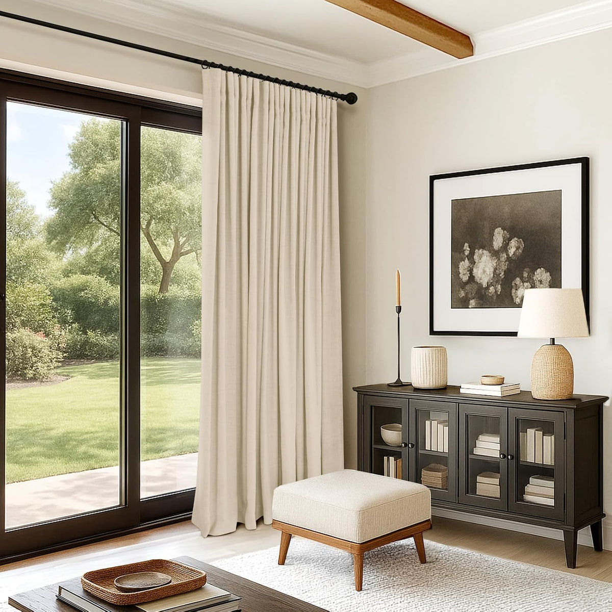 90"L x 102"W polyester curtains in Cream, alternate view 7