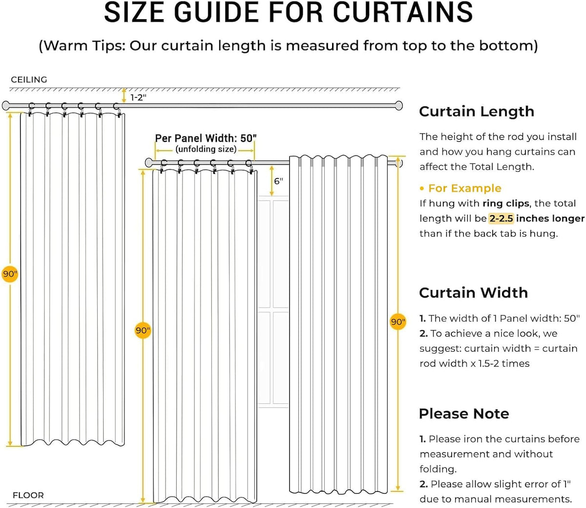 90"L x 50"W polyester curtains, alternate view 4