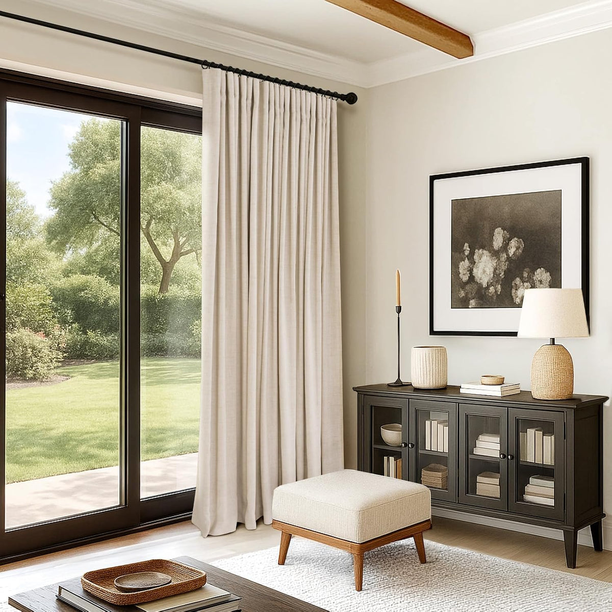 96"L x 102"W polyester curtains in Oatmeal, alternate view 7
