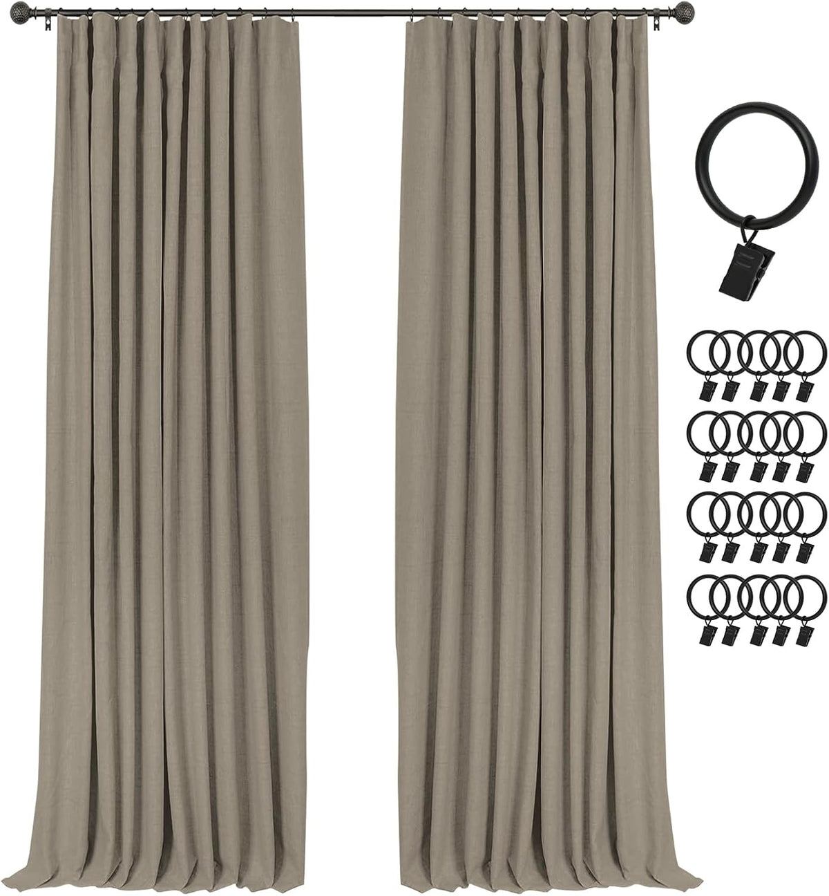 96"L x 50"W polyester curtains