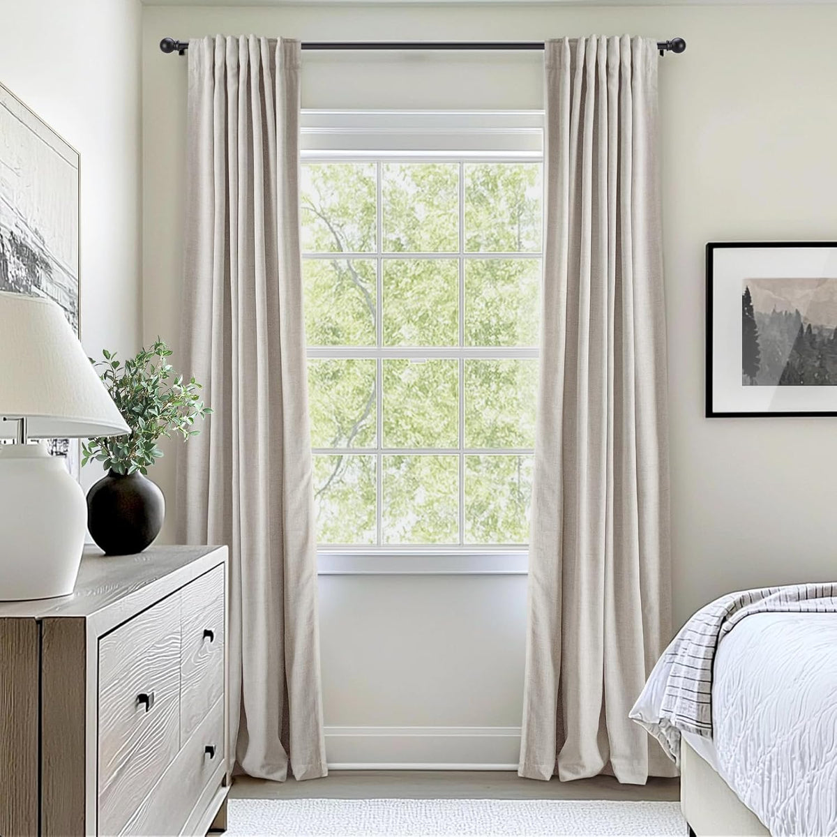 96"L x 50"W polyester curtains in Beige, alternate view 8
