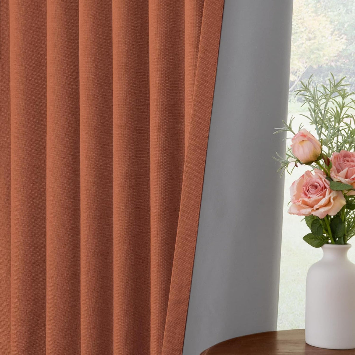 96"L x 50"W polyester curtains in Orange, alternate view 6