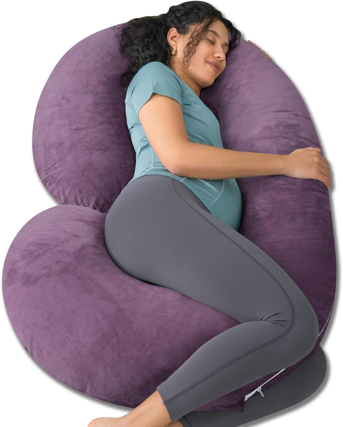 Large polyester pregnancy & maternity pillows in Purple Lavender