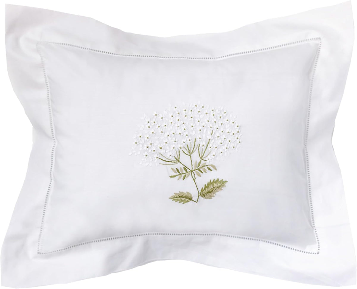 12"L x 16"W cotton throw pillow accessories in White Hydrangea