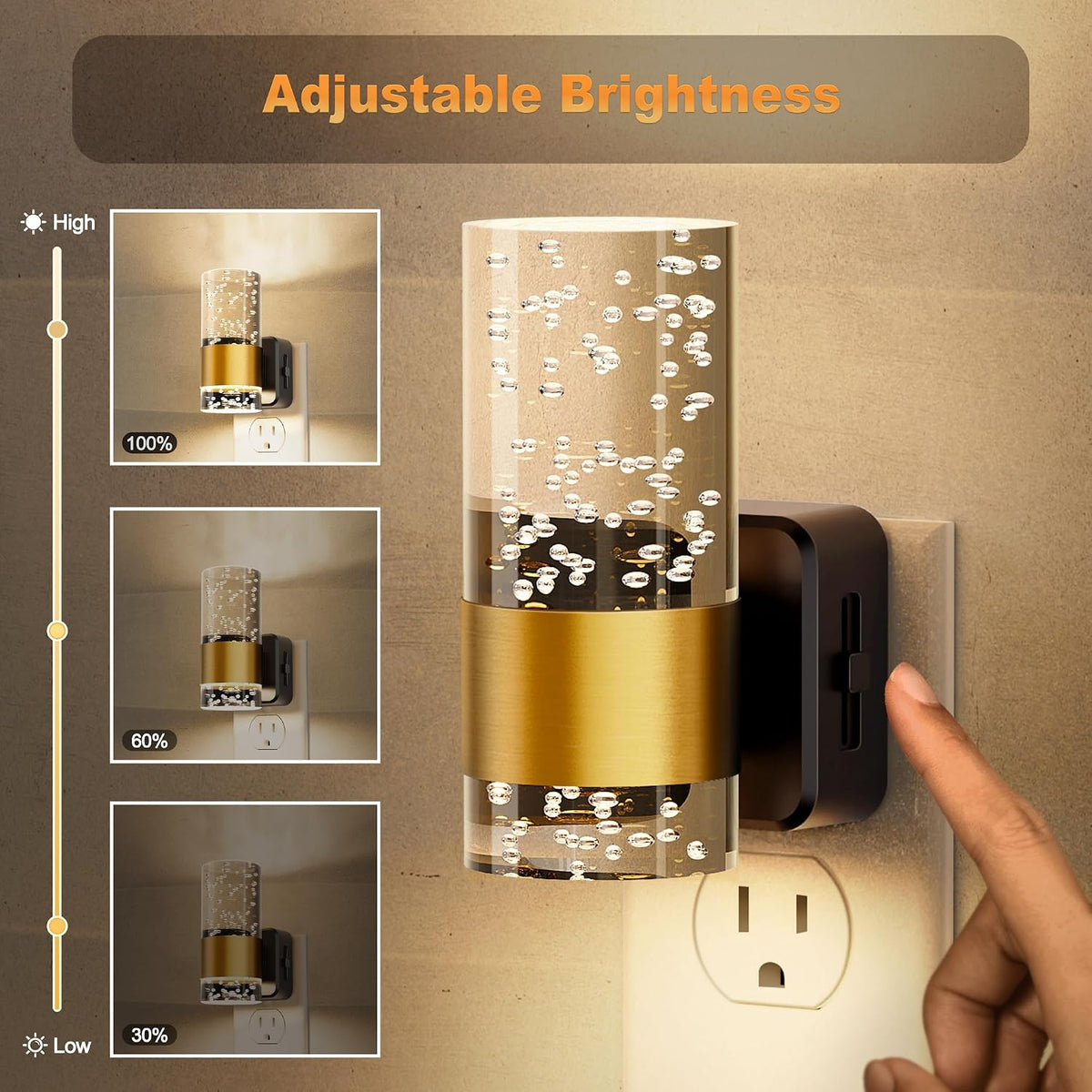 0.35"D x 0.45"W x 0.34"H night lights & ambient lighting, alternate view 2