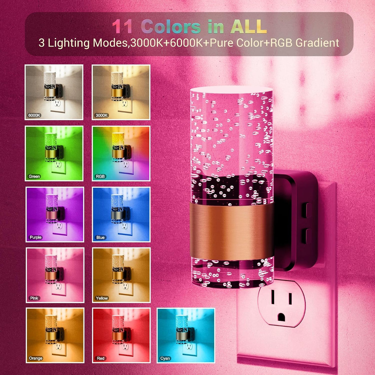 0.35"D x 0.45"W x 0.34"H night lights & ambient lighting, alternate view 2