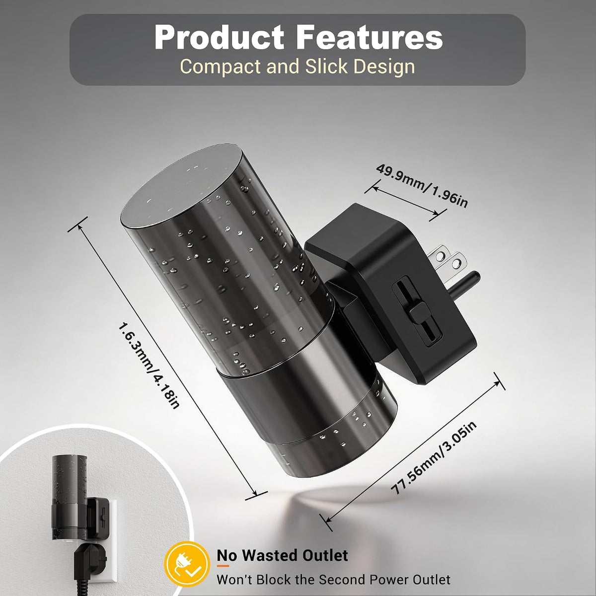 0.35"D x 0.45"W x 0.34"H plastic night lights & ambient lighting, alternate view 4