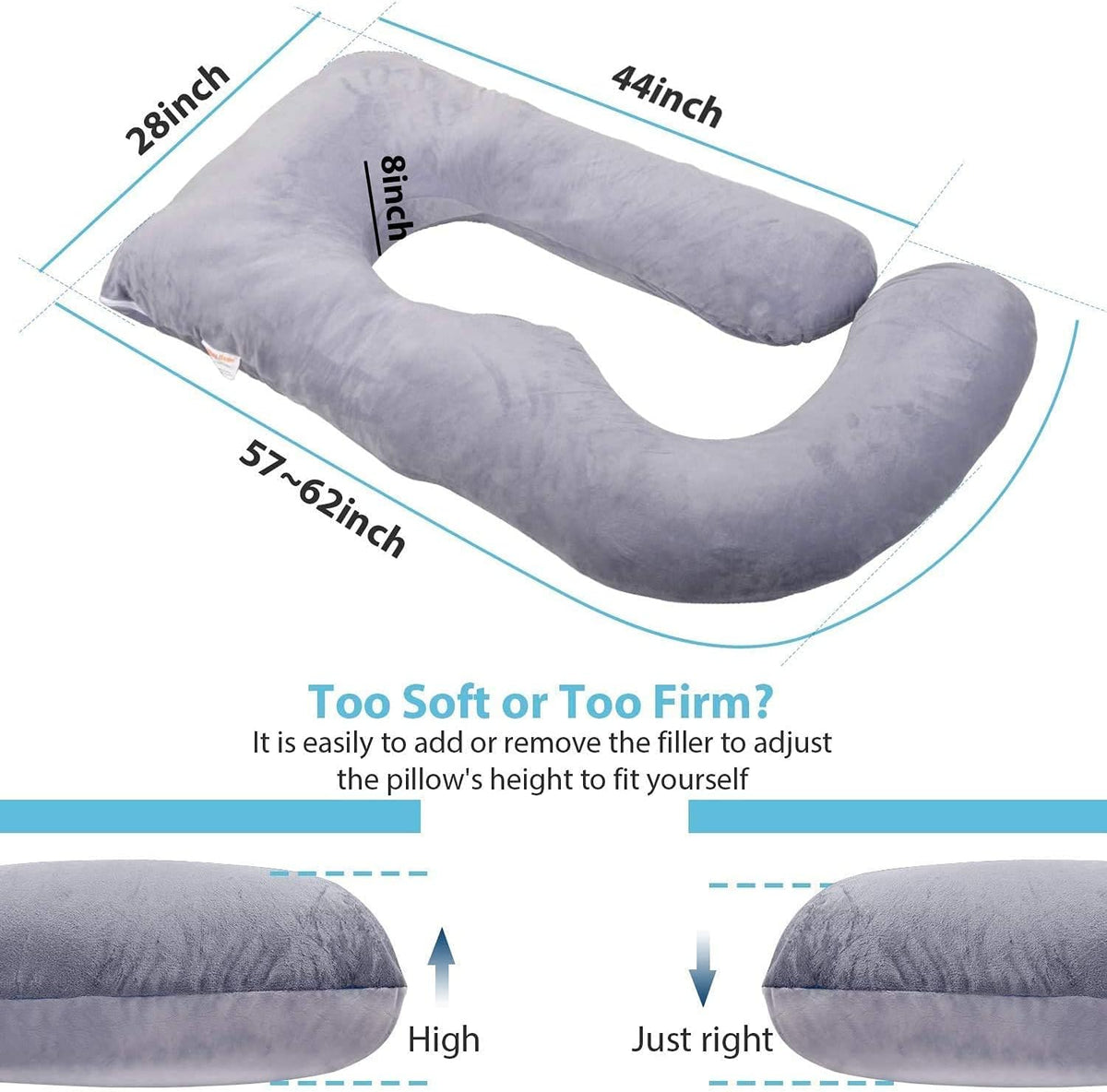 59 velvet pregnancy & maternity pillows in Velvet Grey, alternate view 5