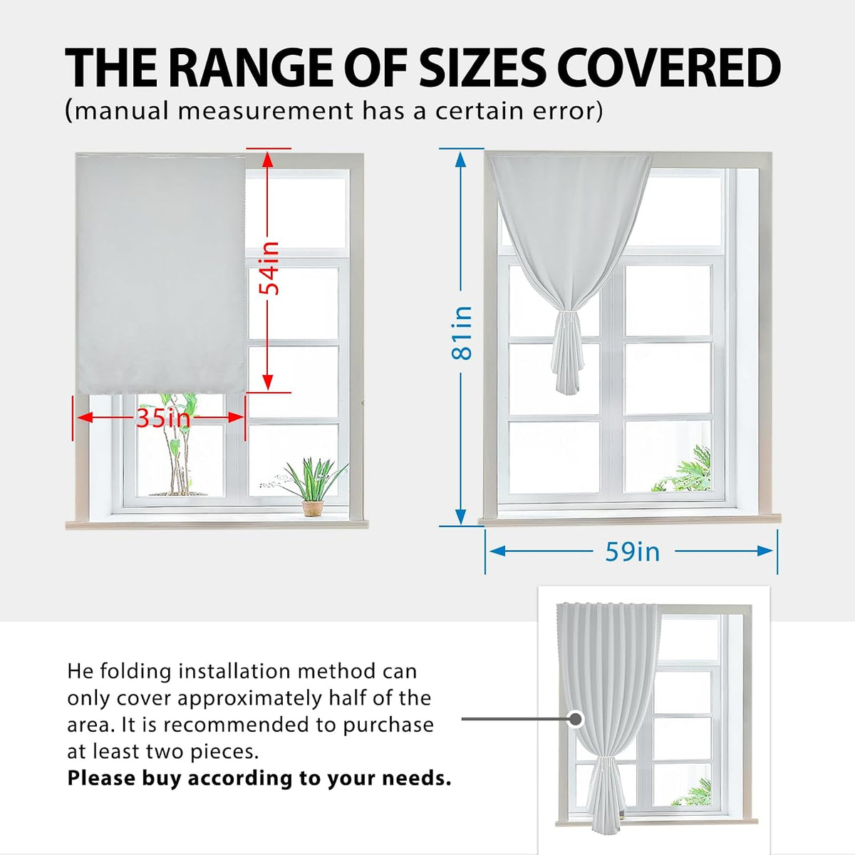 54"L x 35"W polyester curtains in White, alternate view 3