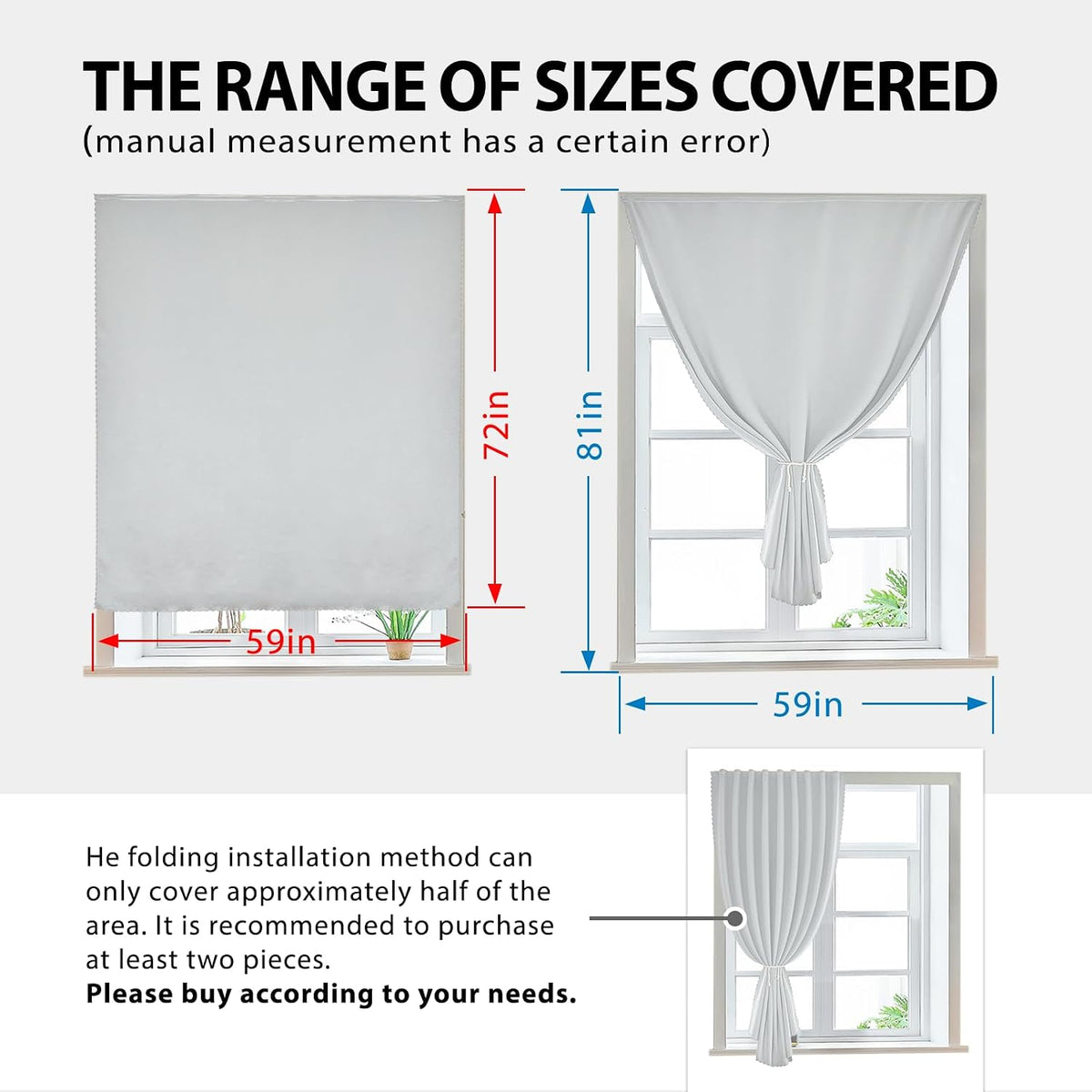 72"L x 59"W polyester curtains in White, alternate view 3