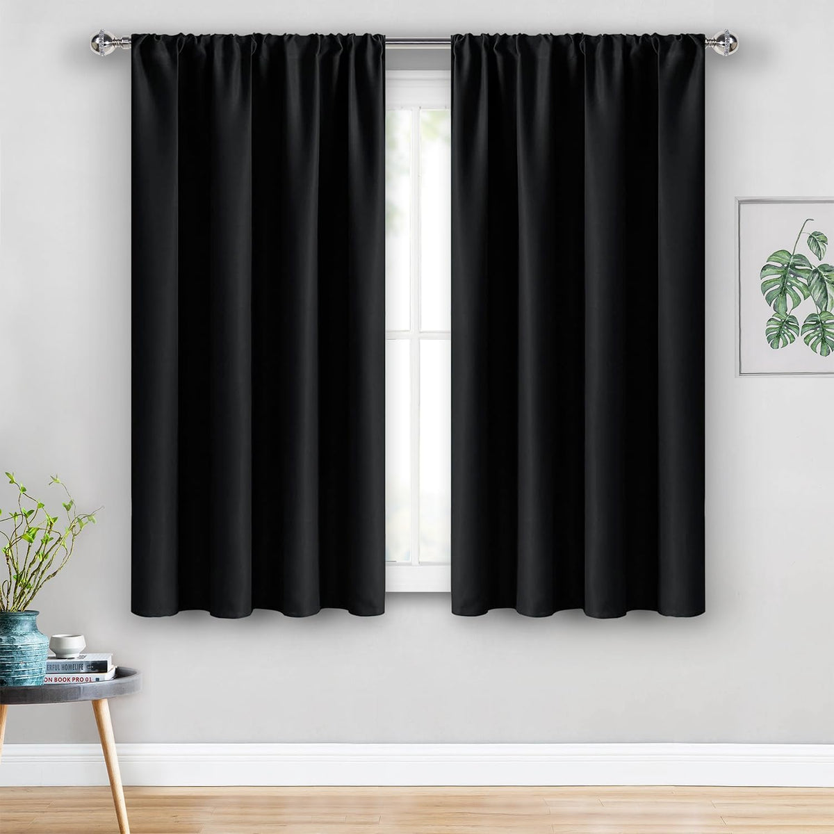 54"L x 42"W polyester curtains in Black, alternate view 7
