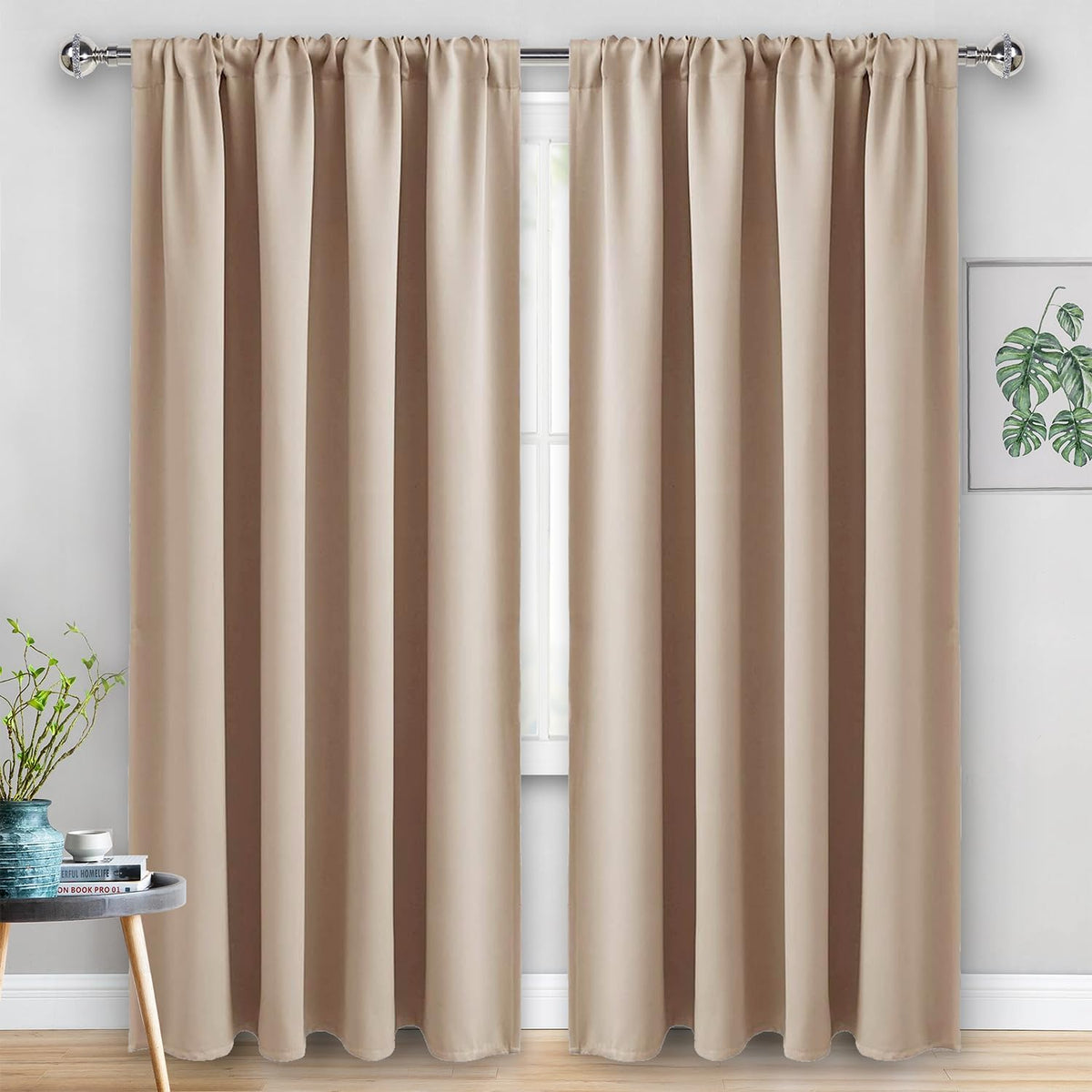 84"L x 60"W polyester curtains in Beige, alternate view 7