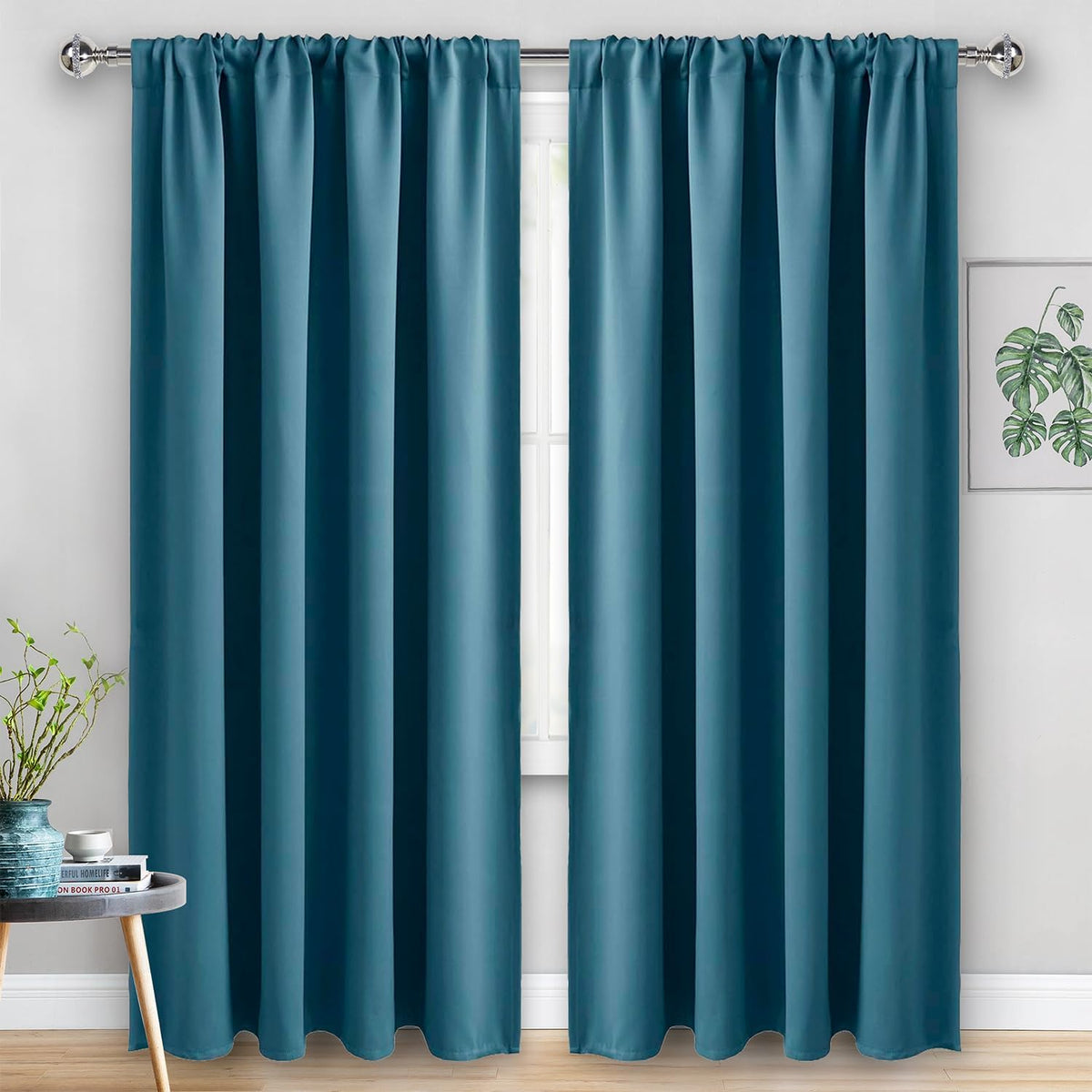 96"L x 60"W polyester curtains in Stone Blue, alternate view 2