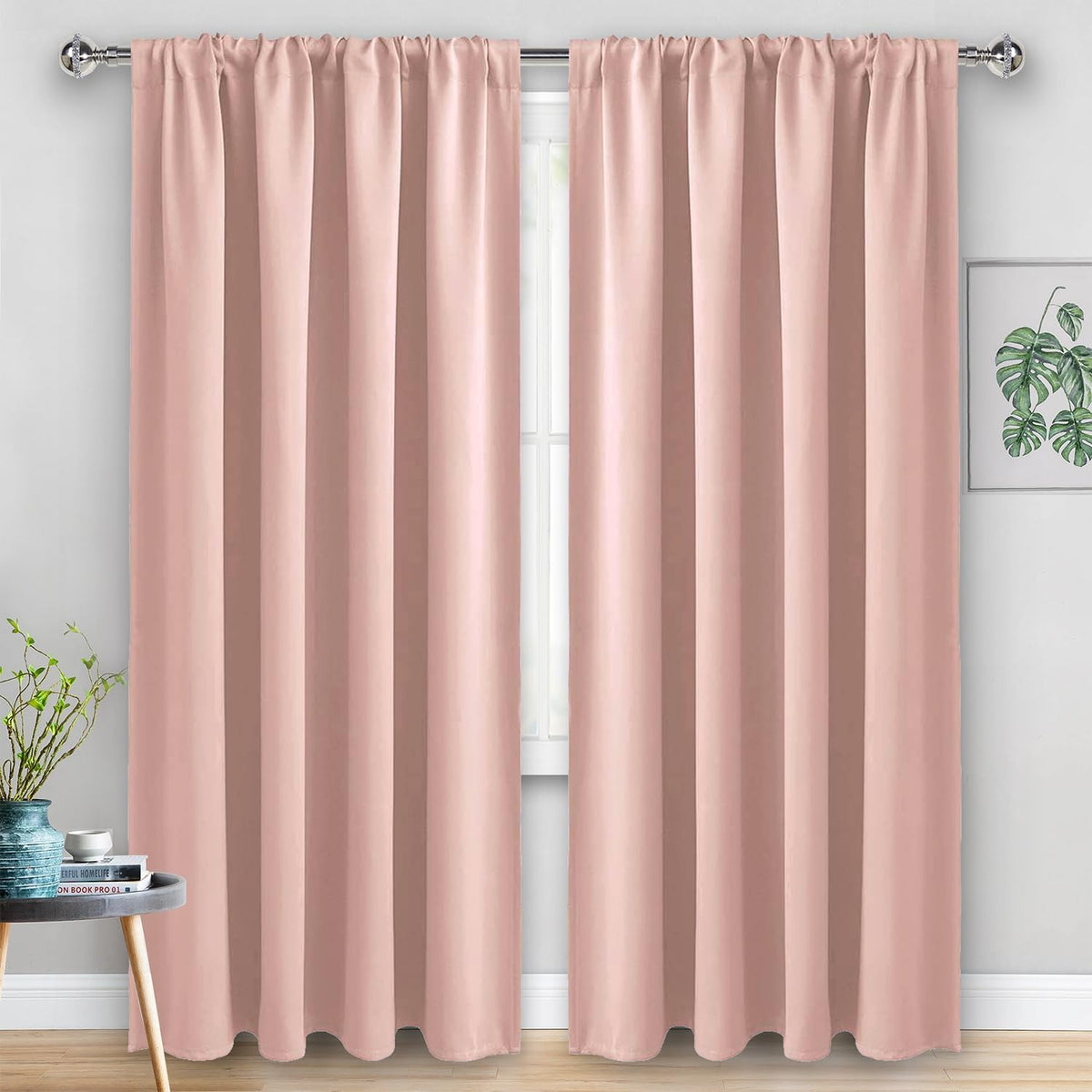 96"L x 70"W polyester curtains in Blush Pink, alternate view 7
