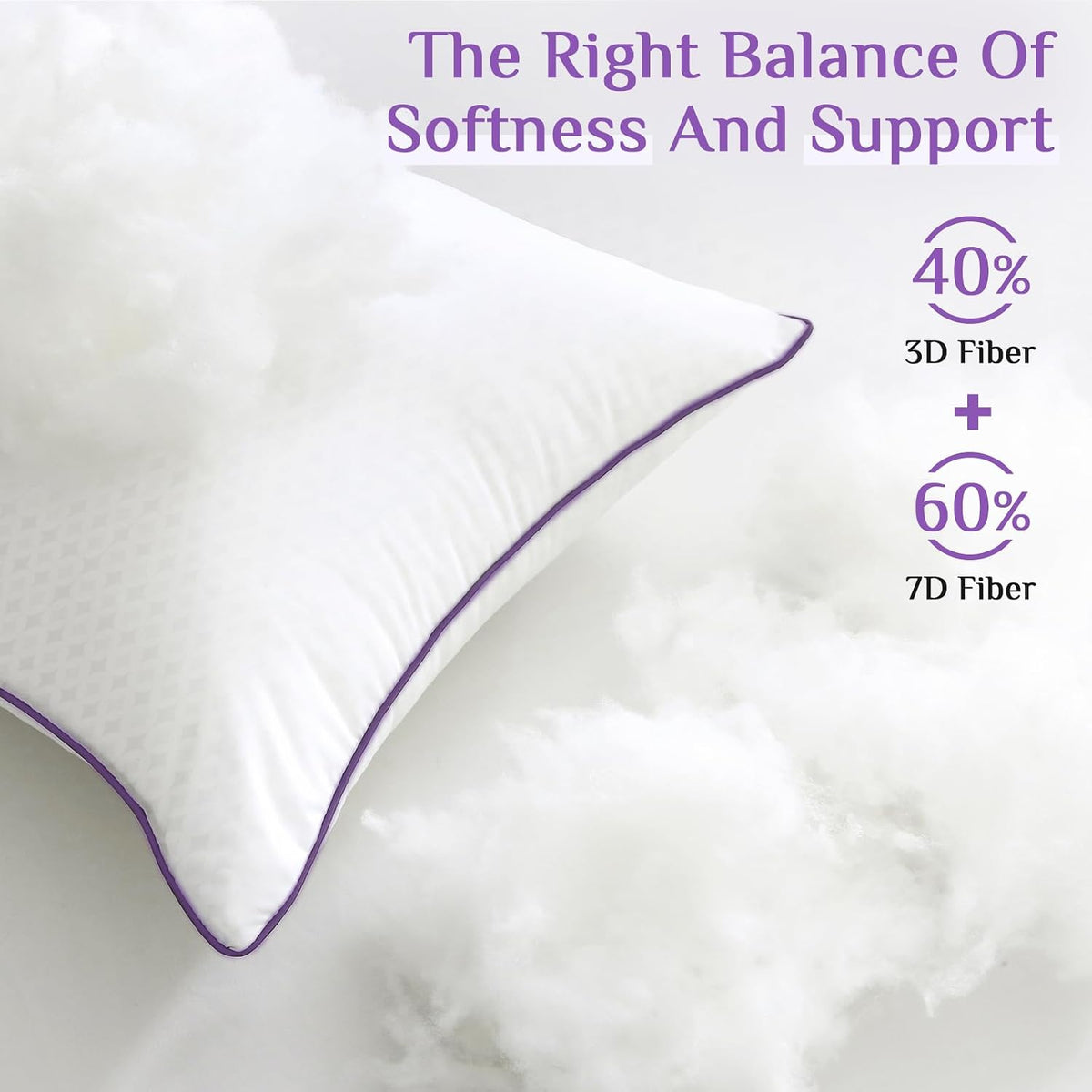 European polyester pillows in White, alternate view 2