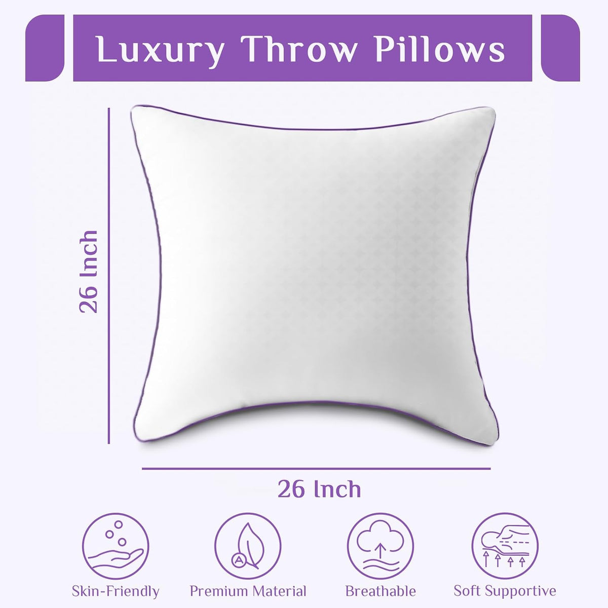 European polyester pillows in White, alternate view 3