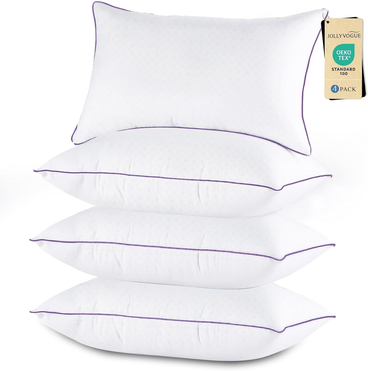 King polyester pillows in White & Purple