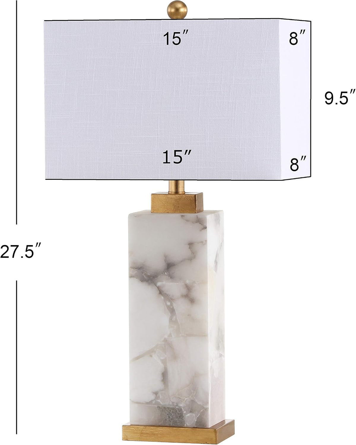 8"D x 15"W x 27.5"H metal table lamps, alternate view 5