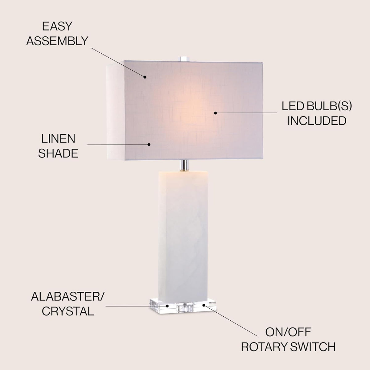 8"D x 15"W x 27"H table lamps, alternate view 4