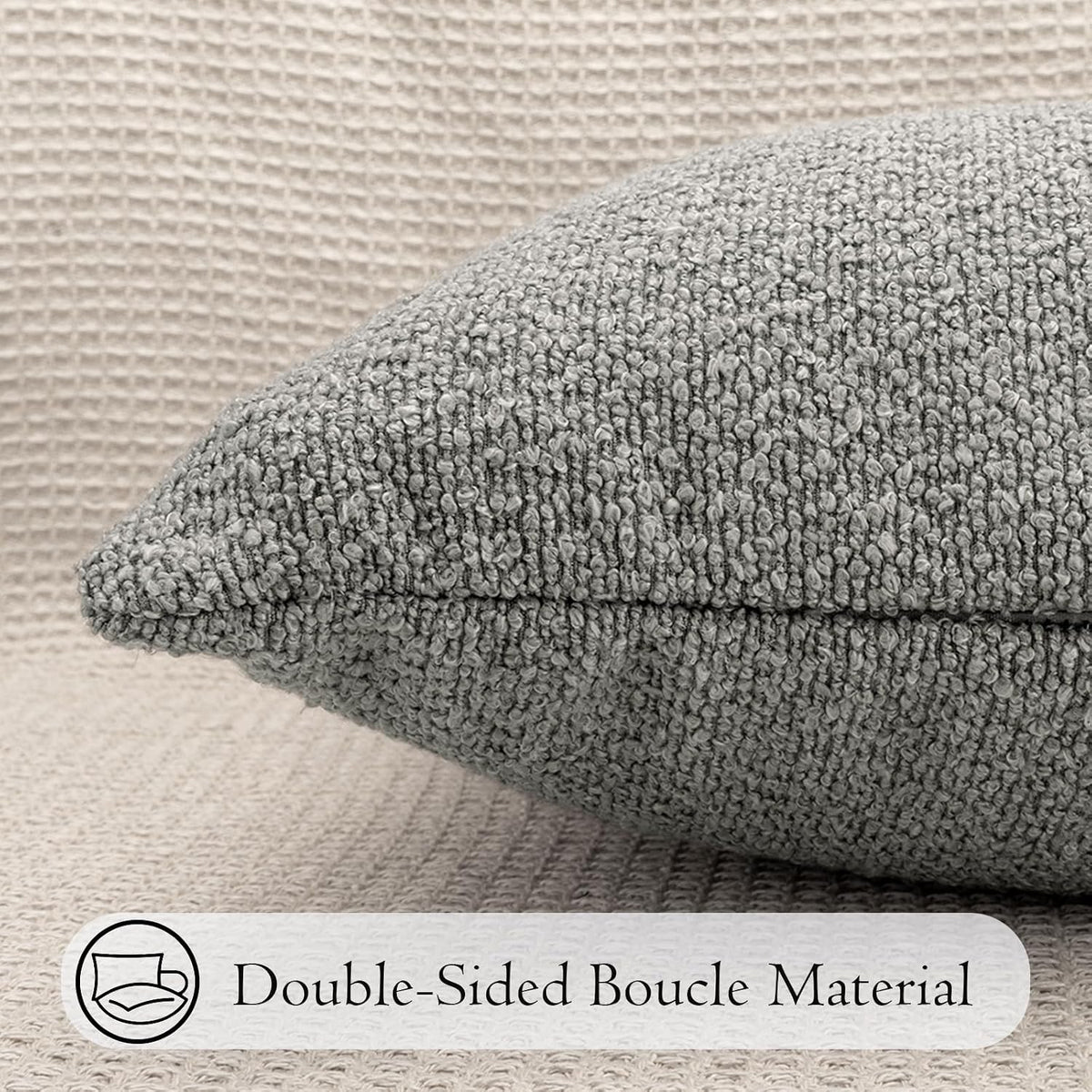 24"L x 12"W polyester throw pillow accessories in Light Gray, alternate view 5