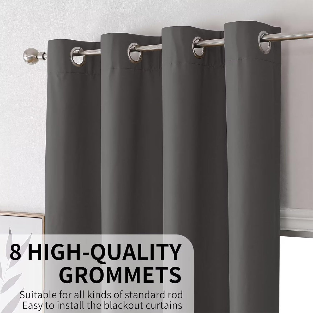 108"L x 52"W polyester curtains in Grey, alternate view 4