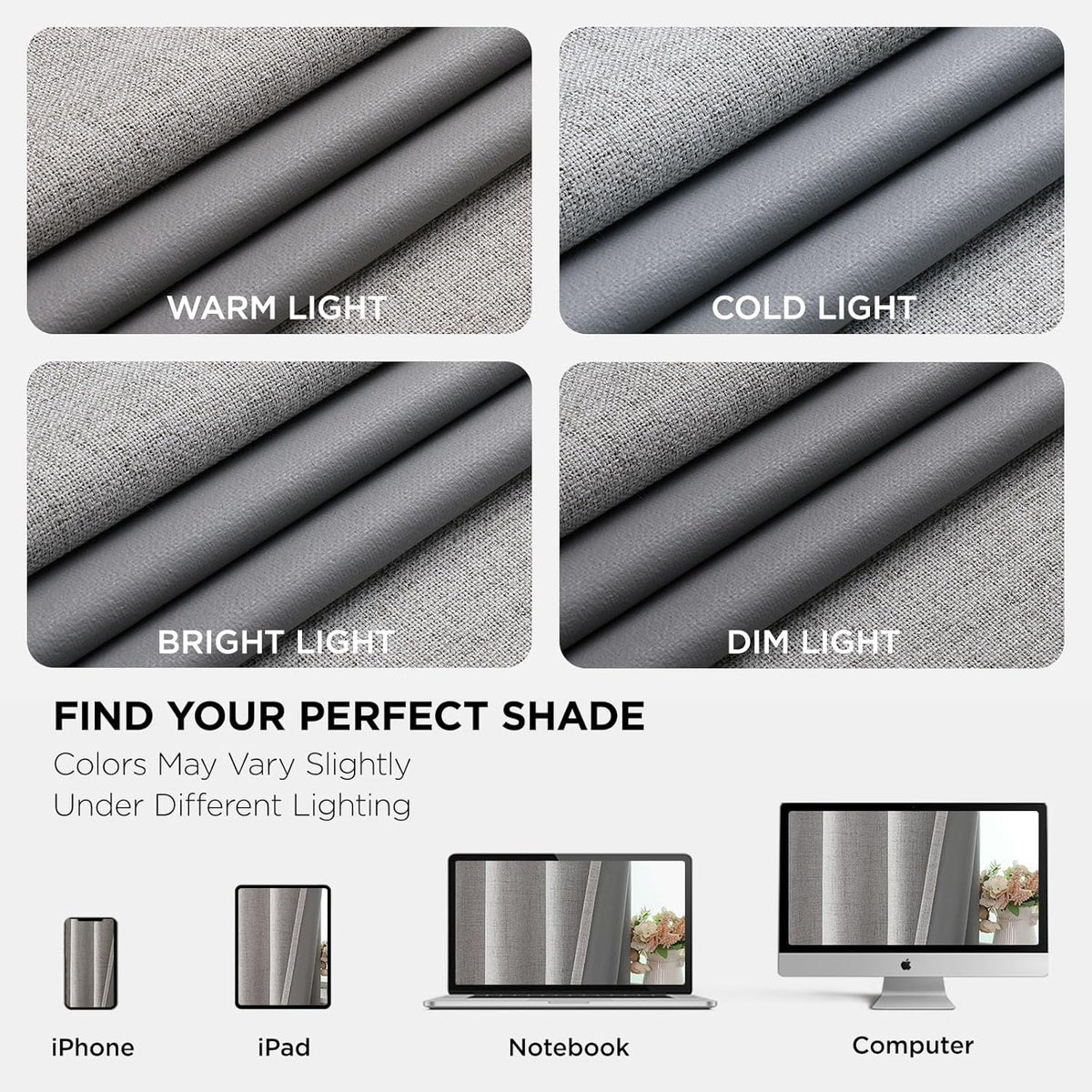 84"L x 52"W curtains in Greyish White, alternate view 9