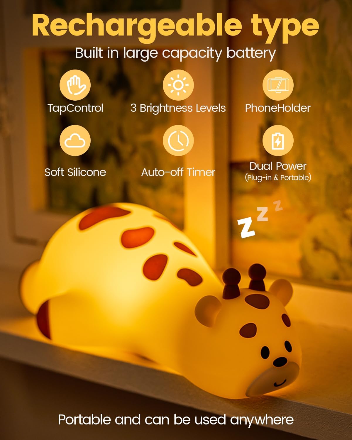 joyful xinghai 7.87"D x 4.41"W x 2.67"H plastic night lights & ambient lighting, alternate view 2