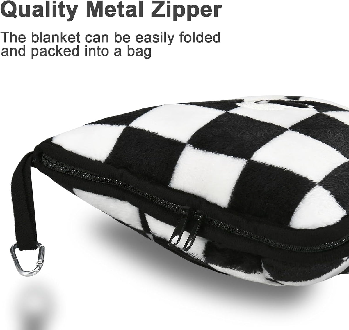 polyester travel pillows in Checkered Black, alternate view 4