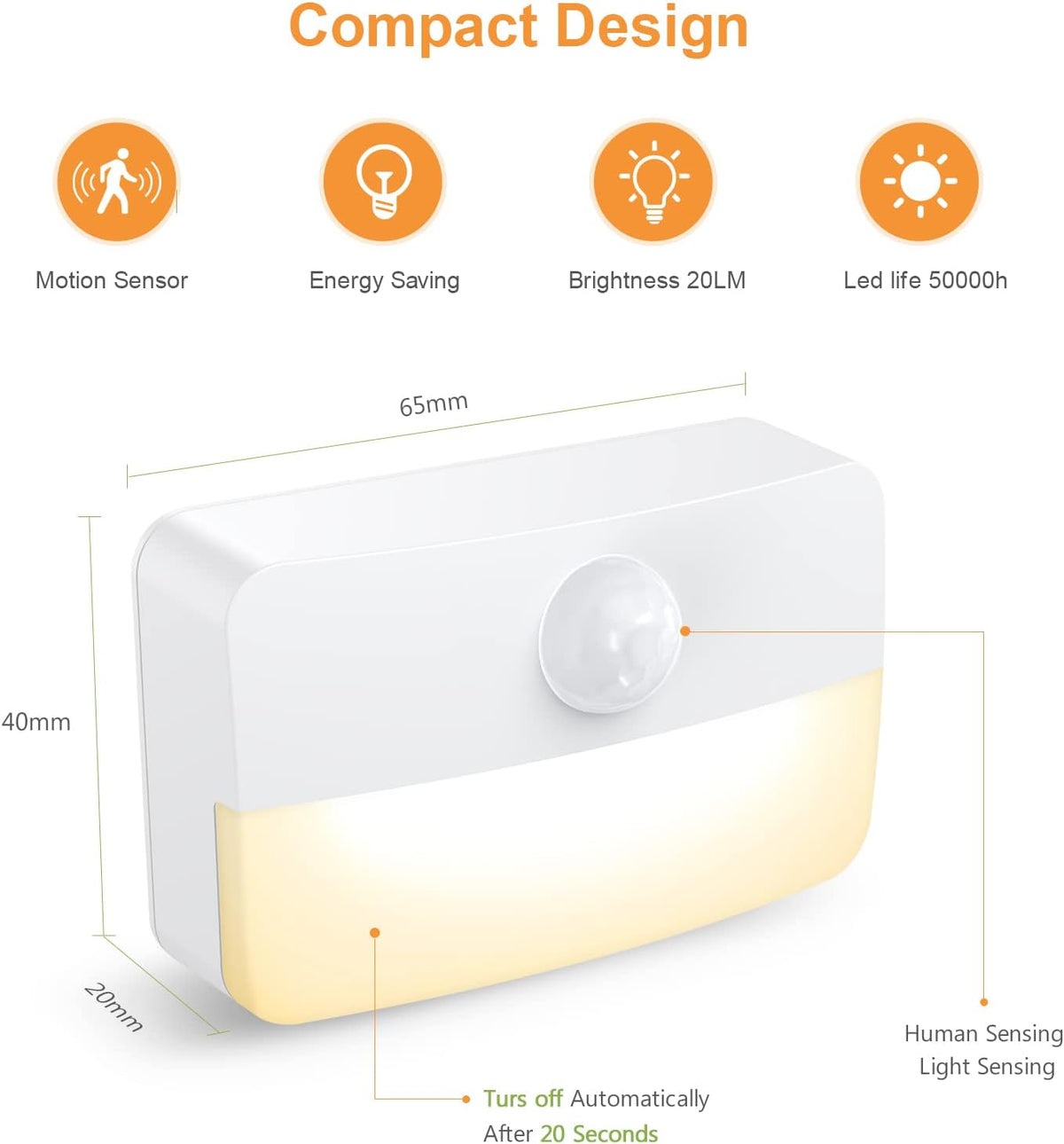 12PCS night lights & ambient lighting in Warm White, alternate view 6
