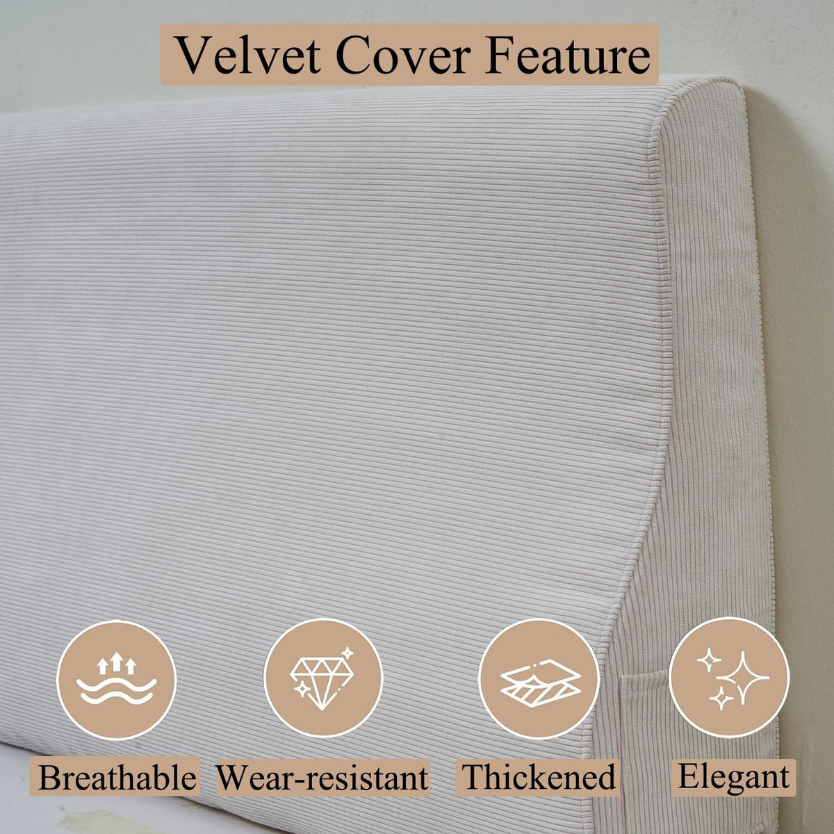 King foam wedge pillows in Beige, alternate view 3