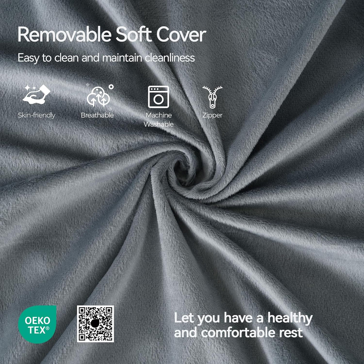 Standard(19'') memory foam backrest pillows in Gray, alternate view 7