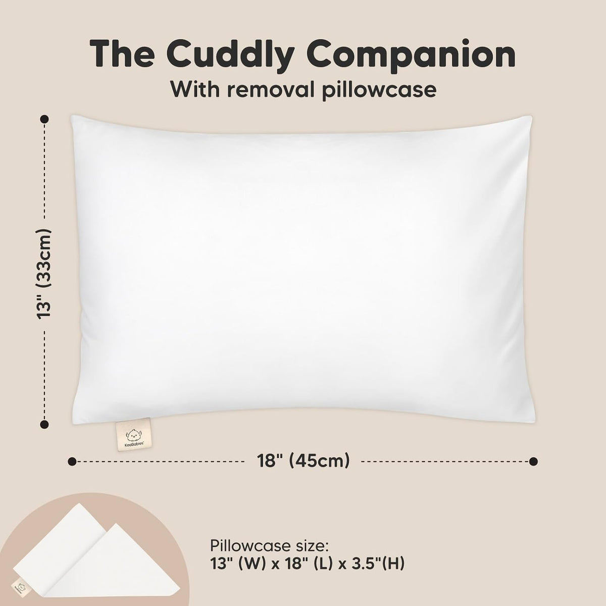 13"(W) by 18"(L) by 3.5"(H) bamboo viscose pillows in Soft White, alternate view 4