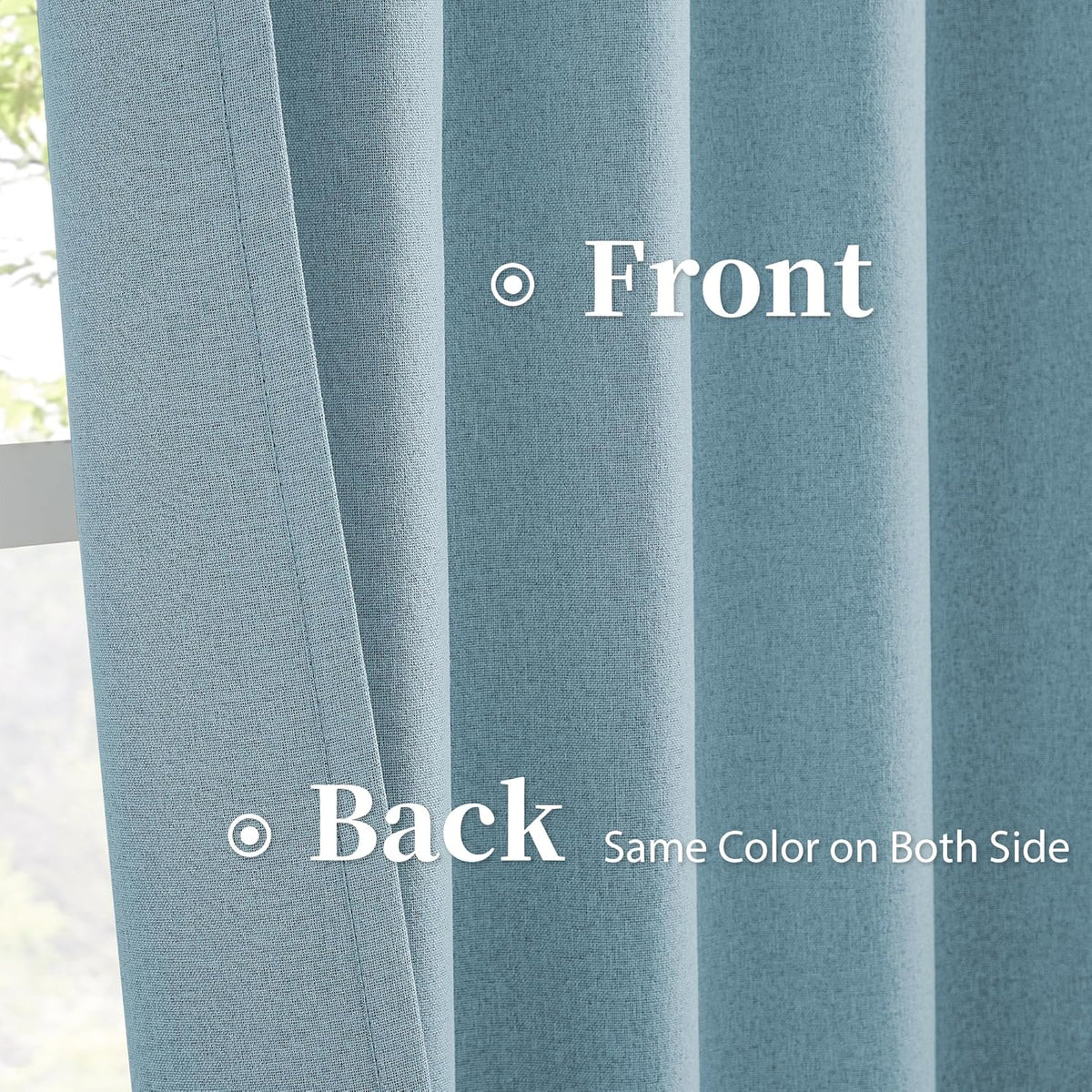 72"L x 50"W polyester curtains in Dusty Blue, alternate view 4