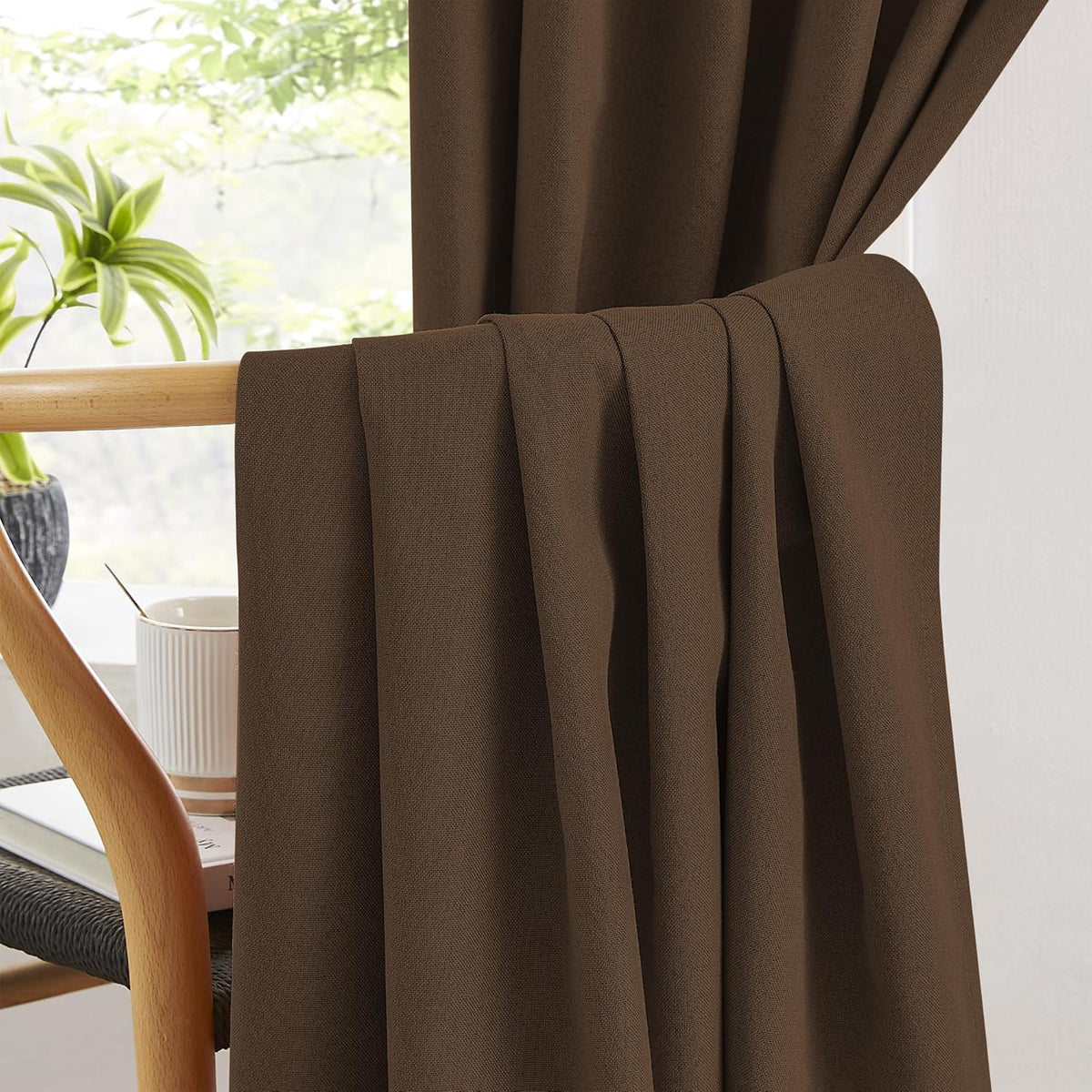 80"L x 50"W polyester curtains in Brown, alternate view 5