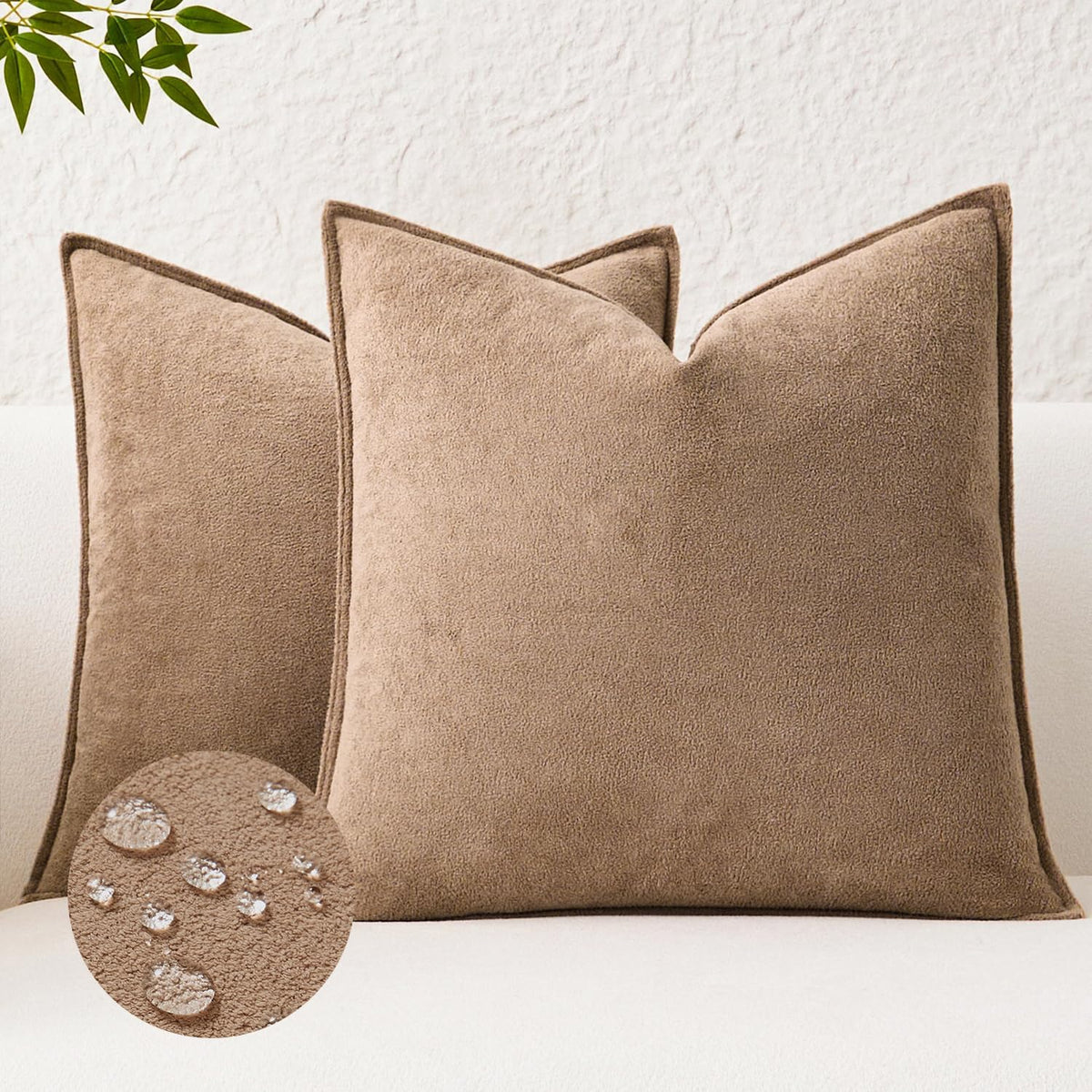 16"L x 16"W polyester throw pillow accessories in Camel