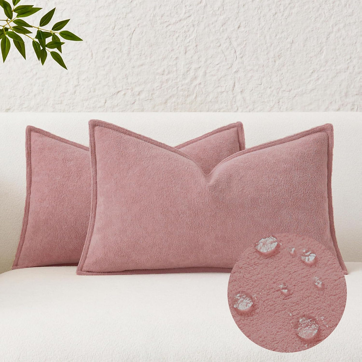 20"L x 12"W polyester throw pillow accessories in Plush Pink
