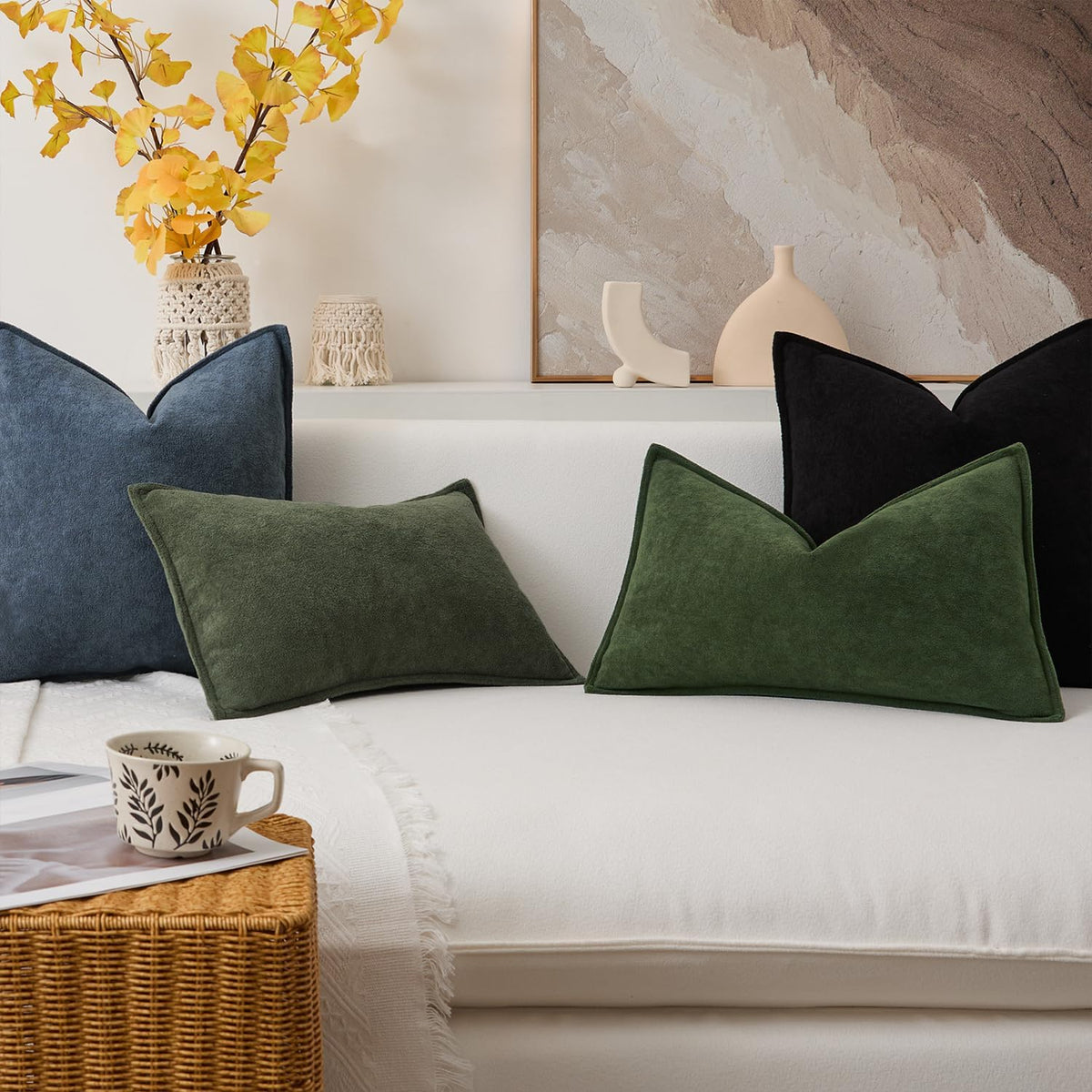20"L x 14"W polyester throw pillow accessories in Moss Green, alternate view 8