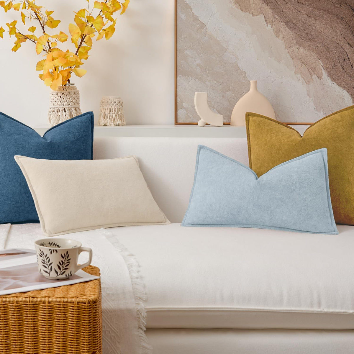 20"L x 20"W polyester throw pillow accessories in Light Blue, alternate view 7