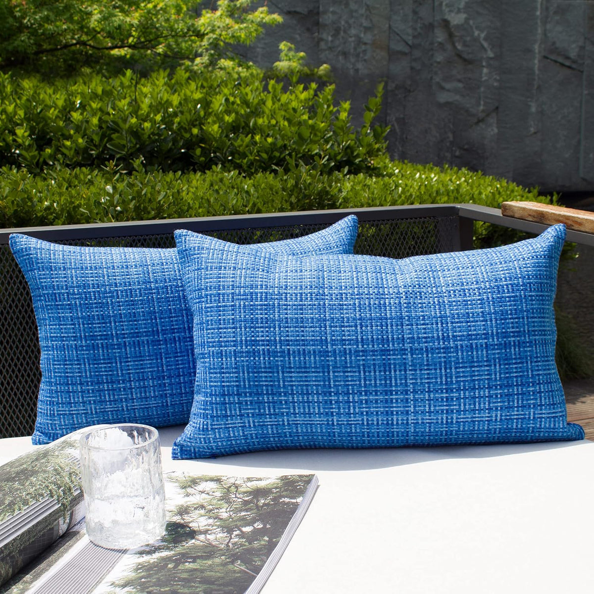 24"L x 14"W polyester throw pillow accessories in Blue