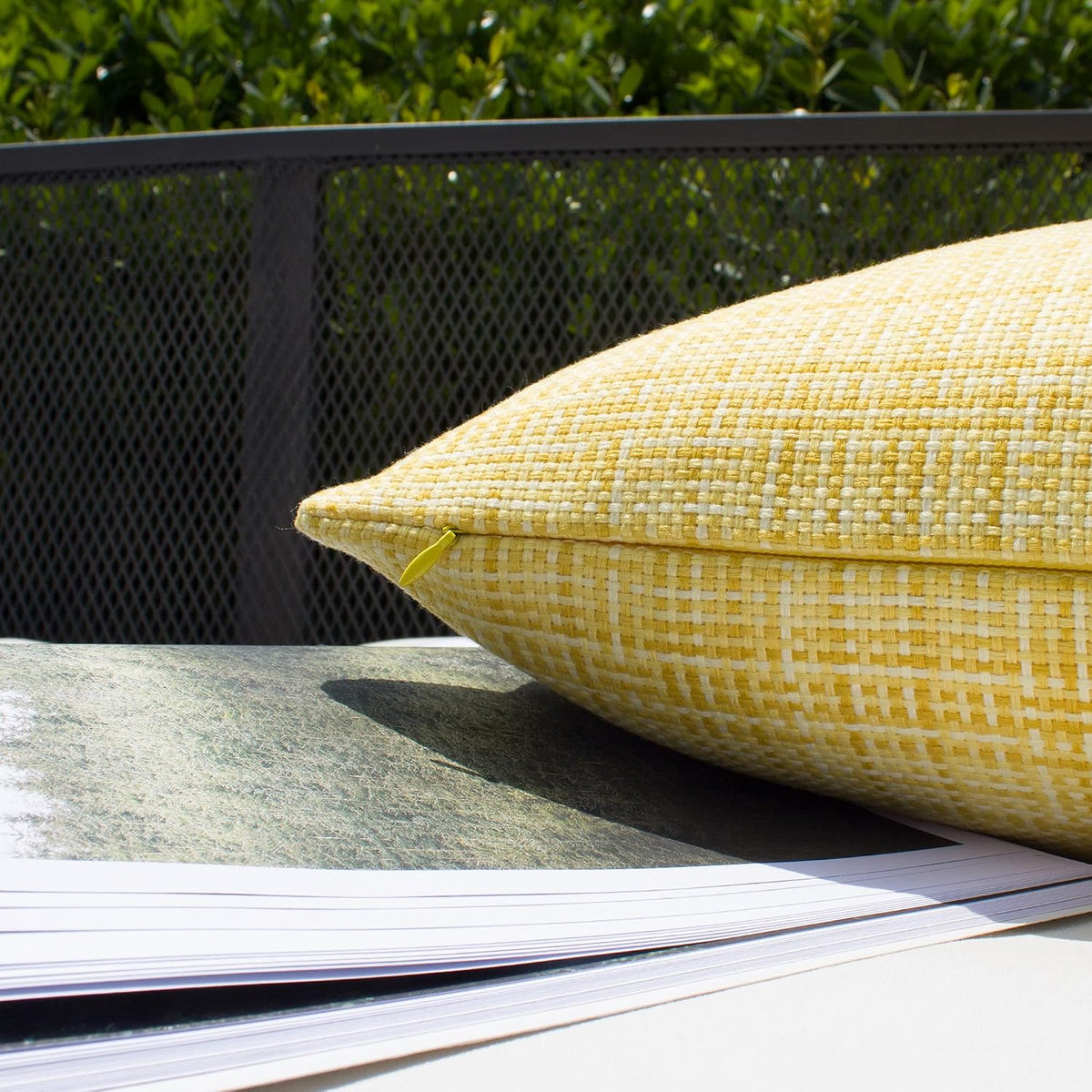 24"L x 14"W polyester throw pillow accessories in Yellow, alternate view 3