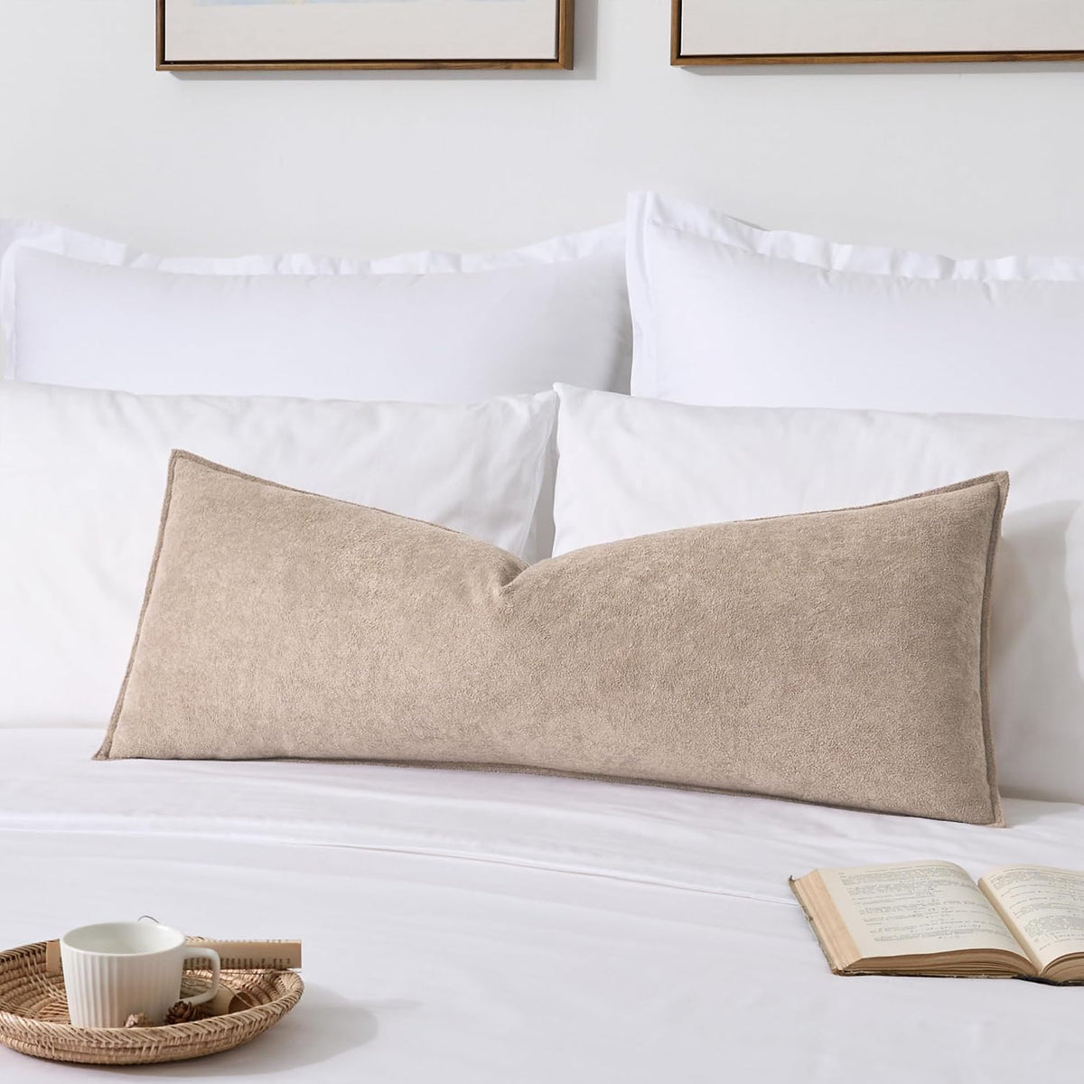 36"L x 14"W polyester throw pillow accessories in Khaki