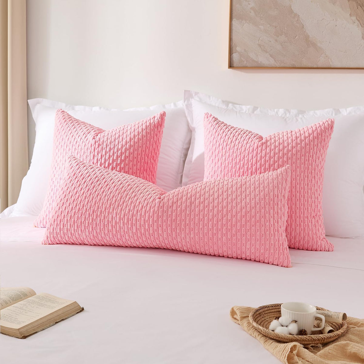 36"L x 14"W polyester throw pillow accessories in Pink, alternate view 6